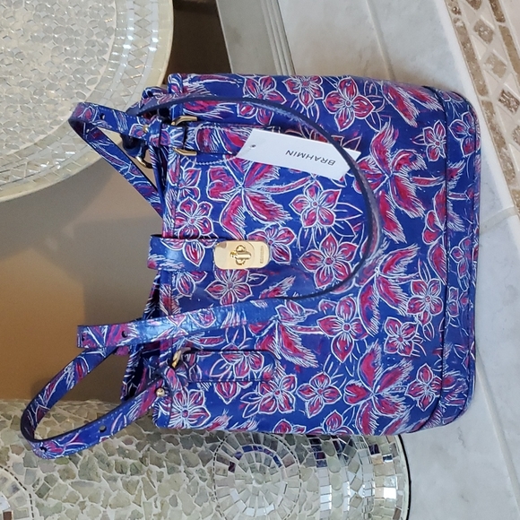 🆕️ 💙❤ BRAHMIN Fiora Bucket Bag Vista Blue ❤💙